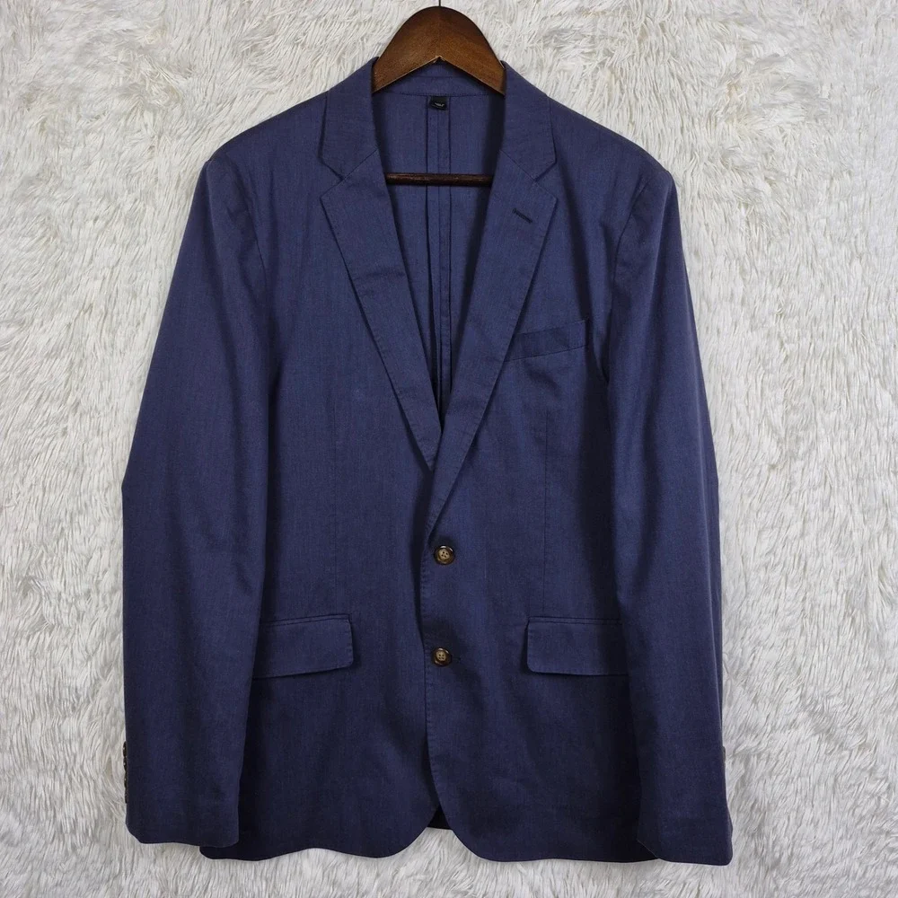 J.Crew Ludlow Blazer Mens‎ 38R Navy Blue Somelos Cotton Stretch Sport Coat